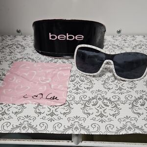 Bebe Black and White Sunglasses